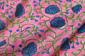 Elegant Hand Block Printed Cotton Fabric – Soft Voile