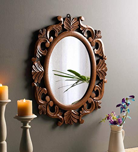 Handcrafted Oval Shape Decorative Wall Mirror | Customizable Design