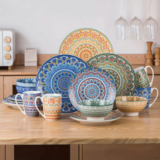 Ramsam Trends 16-Piece Porcelain Dinnerware Set