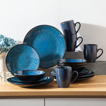 Ramsam Trends 16-Piece Nebula Stoneware Dinnerware Set