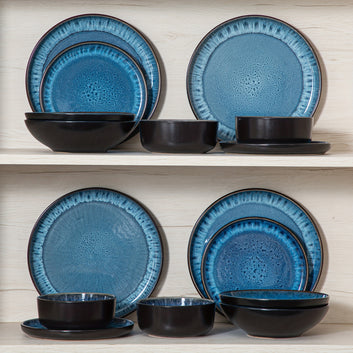 Ramsam Trends Mediterranean Blue Reactive Glaze Dinnerware Set