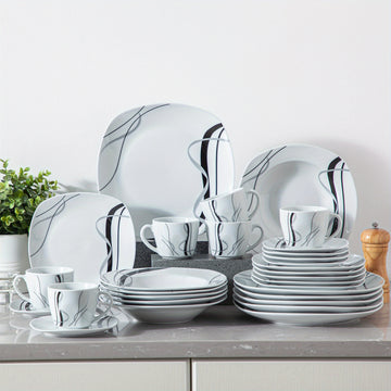 Ramsam Trends 30-Piece Porcelain Dinnerware Set