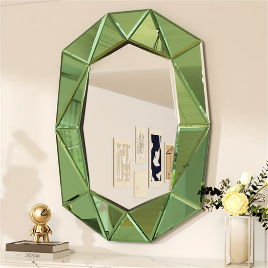 Decorative Vintage Oval Diamond-Shaped Wall Mirror