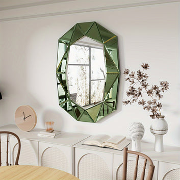 Decorative Vintage Oval Diamond-Shaped Wall Mirror