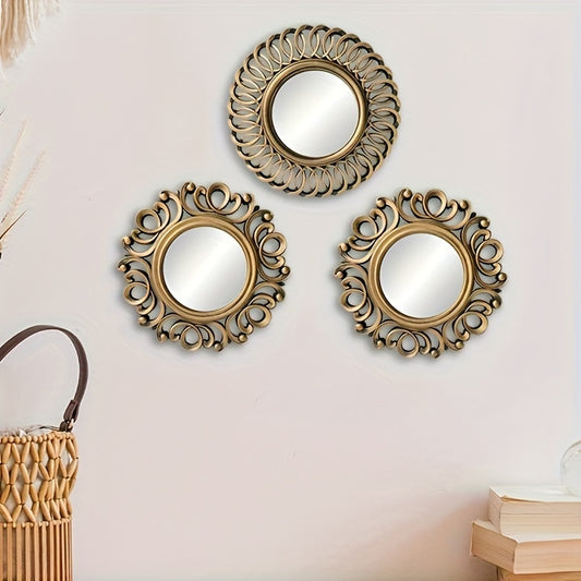 3pcs Decorative Round Wall Mirror Set