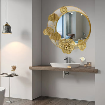 Ramsam Trends Modern Golden-Framed Wall Mirror