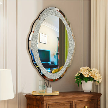 Ramsam Trends 60x80cm Cloud-Shaped Crushed Diamond Wall Mirror