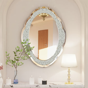 Ramsam Trends 60x80cm Cloud-Shaped Crushed Diamond Wall Mirror