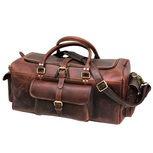 Handcrafted Real Leather Duffle Bag | Premium Buffalo Leather Bag