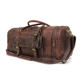 Handcrafted Buffalo Leather Duffle Bag | Full Grain Travel Bag