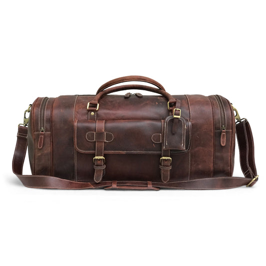 Handcrafted Buffalo Leather Duffle Bag | Full Grain Travel Bag