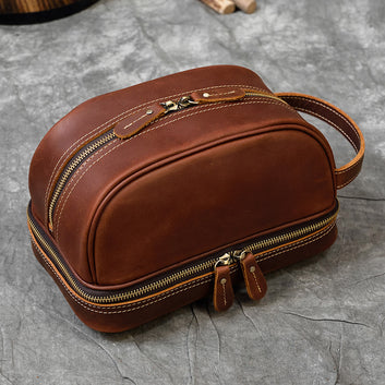 Ramsam Trends Men’s Genuine Leather Toiletry Bag