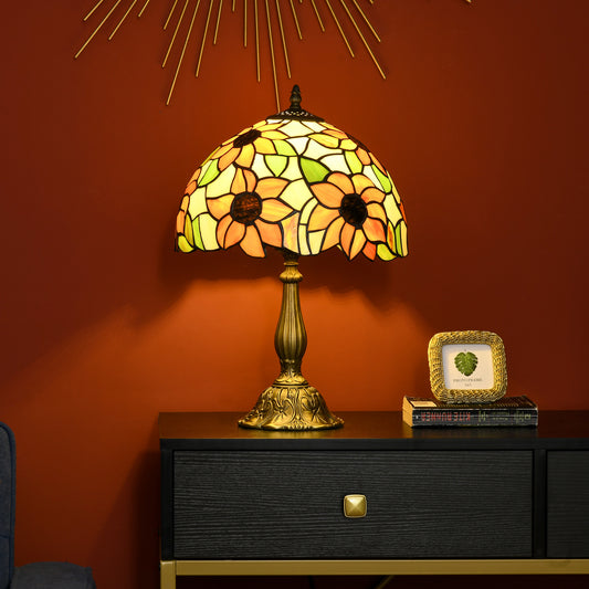 Handmade Stained Glass Sunflower Table Lamp