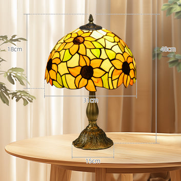 Handmade Stained Glass Sunflower Table Lamp