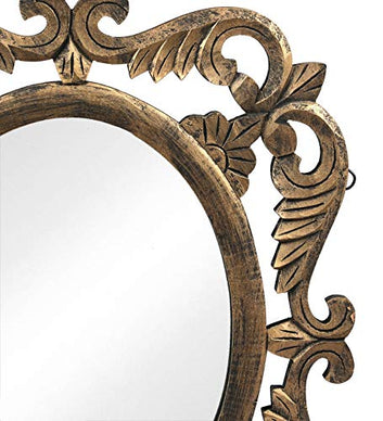 Ornate Handcrafted Oval Decorative Wall Mirror | Finest Quality Mirror Frame